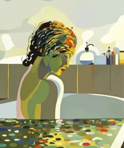 Abstract Lady In Bathtub 5D Diamond Painting