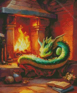 Adorable Fantasy Emerald Dragon 5D Diamond Painting