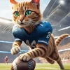 Aesthetic Cat Playing Football 5D Diamond Painting