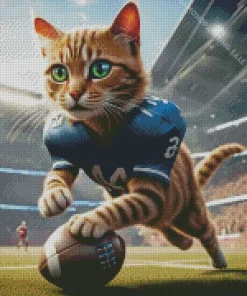 Aesthetic Cat Playing Football 5D Diamond Painting