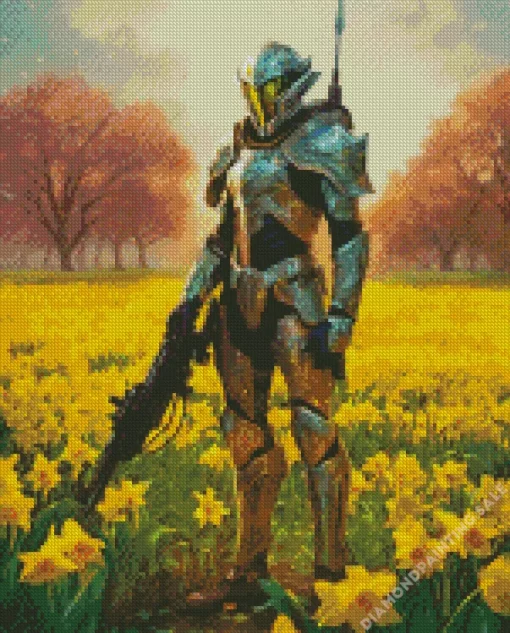 Aesthetic Elf Soldier And Daffodils 5D Diamond Painting