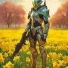 Aesthetic Elf Soldier And Daffodils 5D Diamond Painting