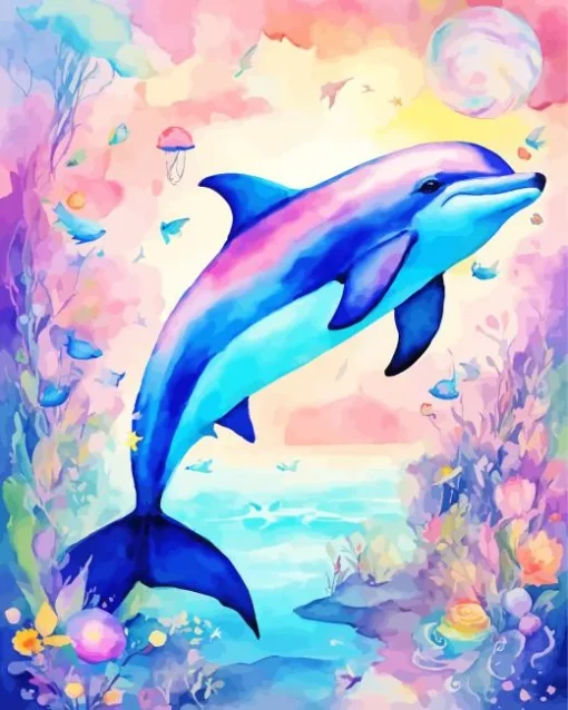 Aesthetic Fantasy Dolphin 5D Diamond Painting