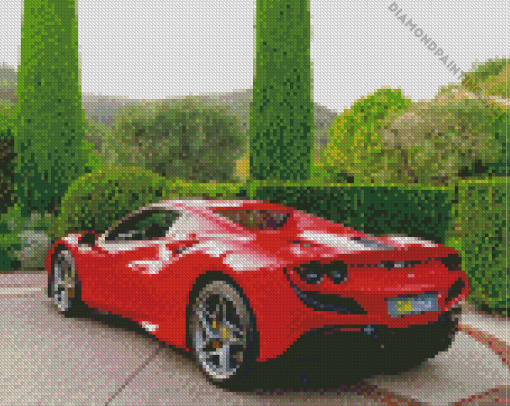 Aesthetic Ferrari F8 Art 5D Diamond Painting