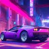 Aesthetic Flat Purple Car 5D Diamond Painting