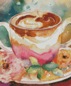 Aesthetic Flowers And Coffee 5D Diamond Painting