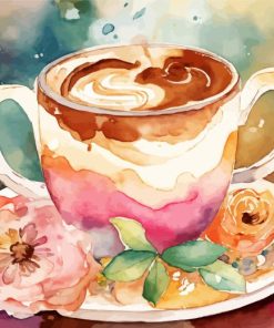 Aesthetic Flowers And Coffee 5D Diamond Painting