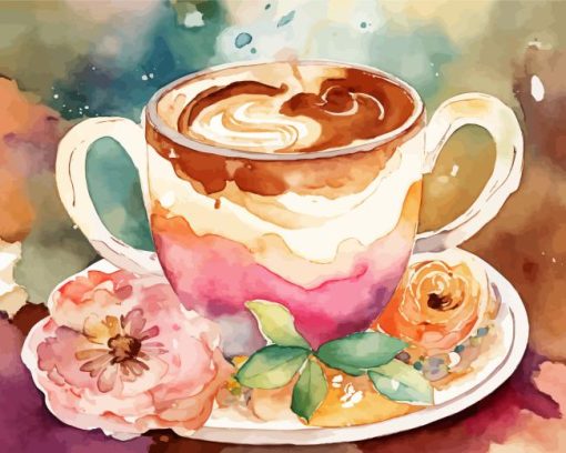 Aesthetic Flowers And Coffee 5D Diamond Painting