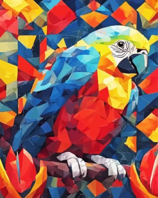 Aesthetic Geometric Parrot 5D Diamond Painting