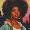 Aesthetic Girl Afro Art 5D Diamond Painting