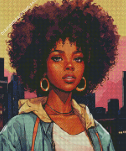 Aesthetic Girl Afro Art 5D Diamond Painting