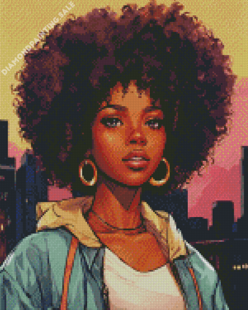 Aesthetic Girl Afro Art 5D Diamond Painting