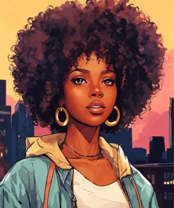 Aesthetic Girl Afro Art 5D Diamond Painting