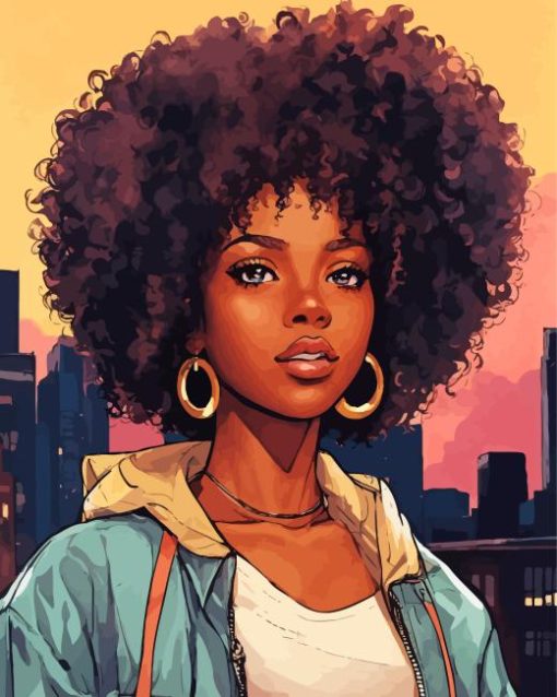 Aesthetic Girl Afro Art 5D Diamond Painting