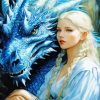 Aesthetic Girl And Dragon Art 5D Diamond Painting