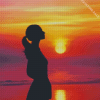 Aesthetic Girl And Sunset Art 5D Diamond Painting