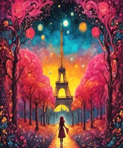 Aesthetic Girl From Paris 5D Diamond Painting