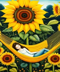 Aesthetic Girl Hammock Art 5D Diamond Painting