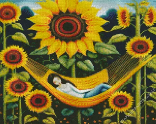 Aesthetic Girl Hammock Art 5D Diamond Painting