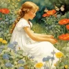 Aesthetic Girl In A Garden 5D Diamond Painting