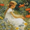 Aesthetic Girl In A Garden 5D Diamond Painting