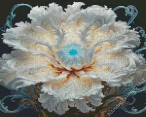 Aesthetic White Flower Art Diamond Painting