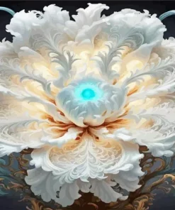 Aesthetic White Flower Art Diamond Painting