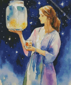 Aesthetic Woman Carrying A Jar 5D Diamond Painting