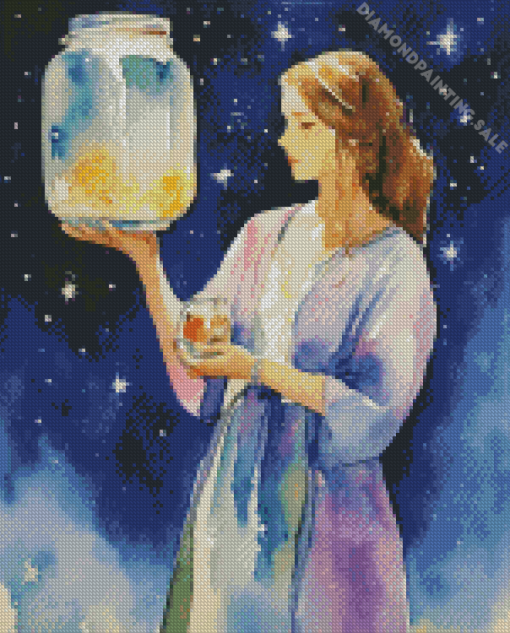 Aesthetic Woman Carrying A Jar 5D Diamond Painting