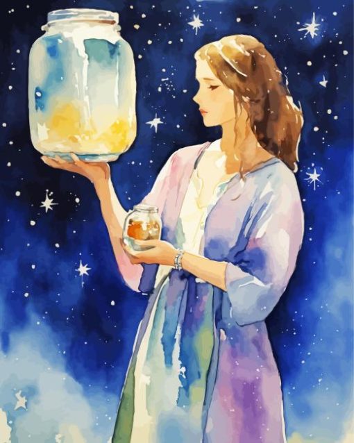 Aesthetic Woman Carrying A Jar 5D Diamond Painting