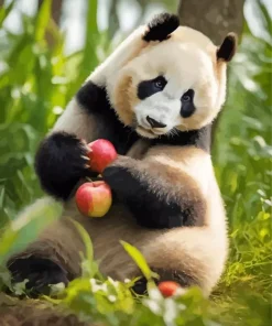 Apples Panda 5D Diamond Painting