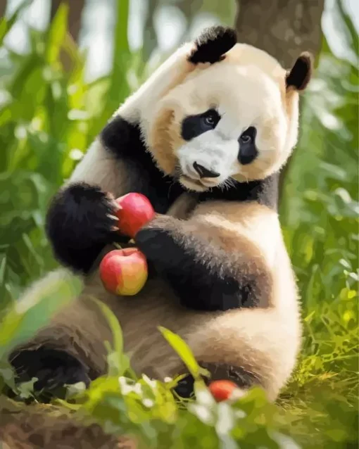 Apples Panda 5D Diamond Painting