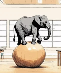 Balancing Elephant 5D Diamond Painting