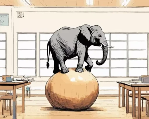 Balancing Elephant 5D Diamond Painting