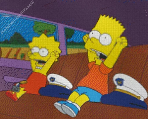 Bart And Lisa 5D Diamond Painting