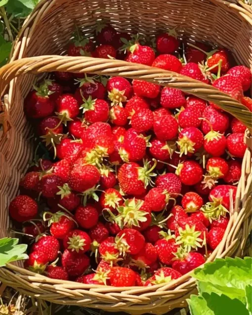 Basket Of Strawberries 5D Diamond Painting