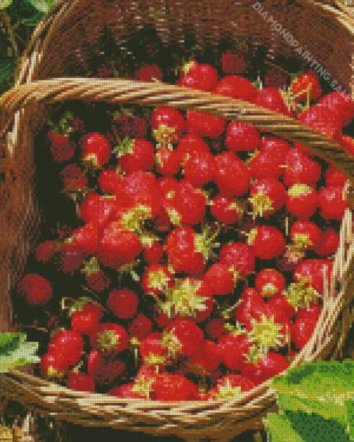 Basket Of Strawberries 5D Diamond Painting