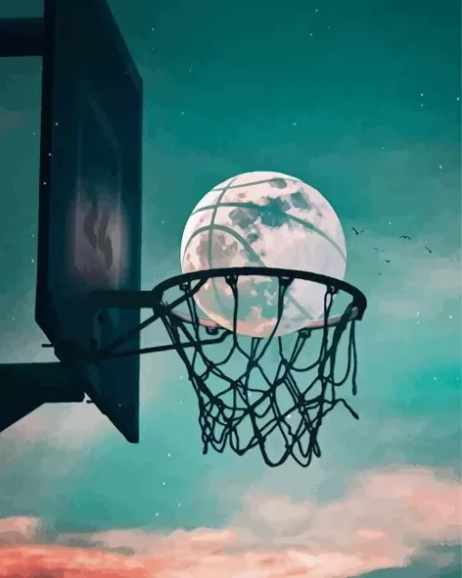 Basketball Moon 5D Diamond Painting