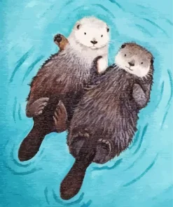 Beaver Holding Hands 5D Diamond Painting