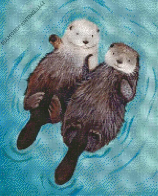 Beaver Holding Hands 5D Diamond Painting