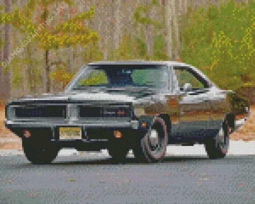 Black 1969 Charger 5D Diamond Painting