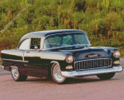 Black 55 Chevy Bel Air 5D Diamond Painting