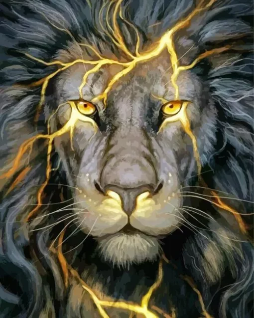 Black And Gold Lion 5D Diamond Painting