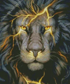 Black And Gold Lion 5D Diamond Painting