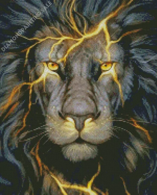 Black And Gold Lion 5D Diamond Painting