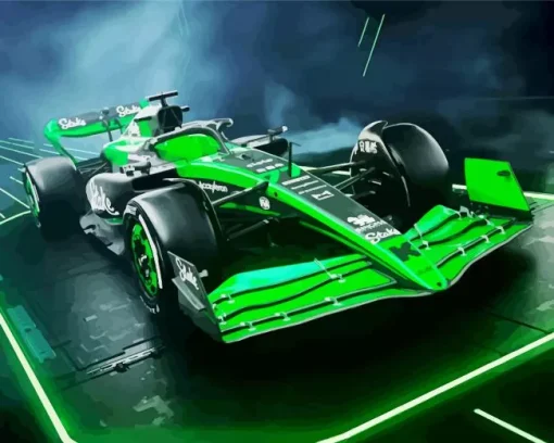 Black And Green F1 Car 5D Diamond Painting