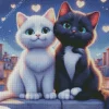 Black And White Cats In Love 5D Diamond Painting