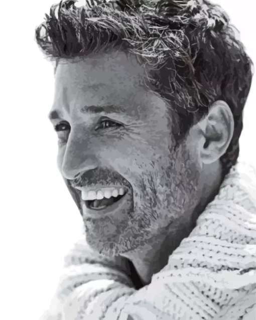 Black And White Patrick Dempsey 5D Diamond Painting