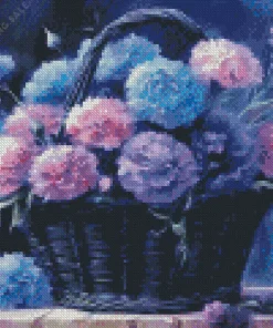 Blooming Carnation Basket 5D Diamond Painting