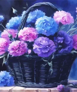 Blooming Carnation Basket 5D Diamond Painting